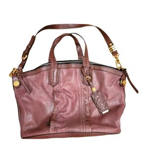 OrYANY Cassie Pebbled Leather Braided Satchel Bag